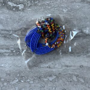 Beaded Earrings – Blue & Multicolor Teardrop
